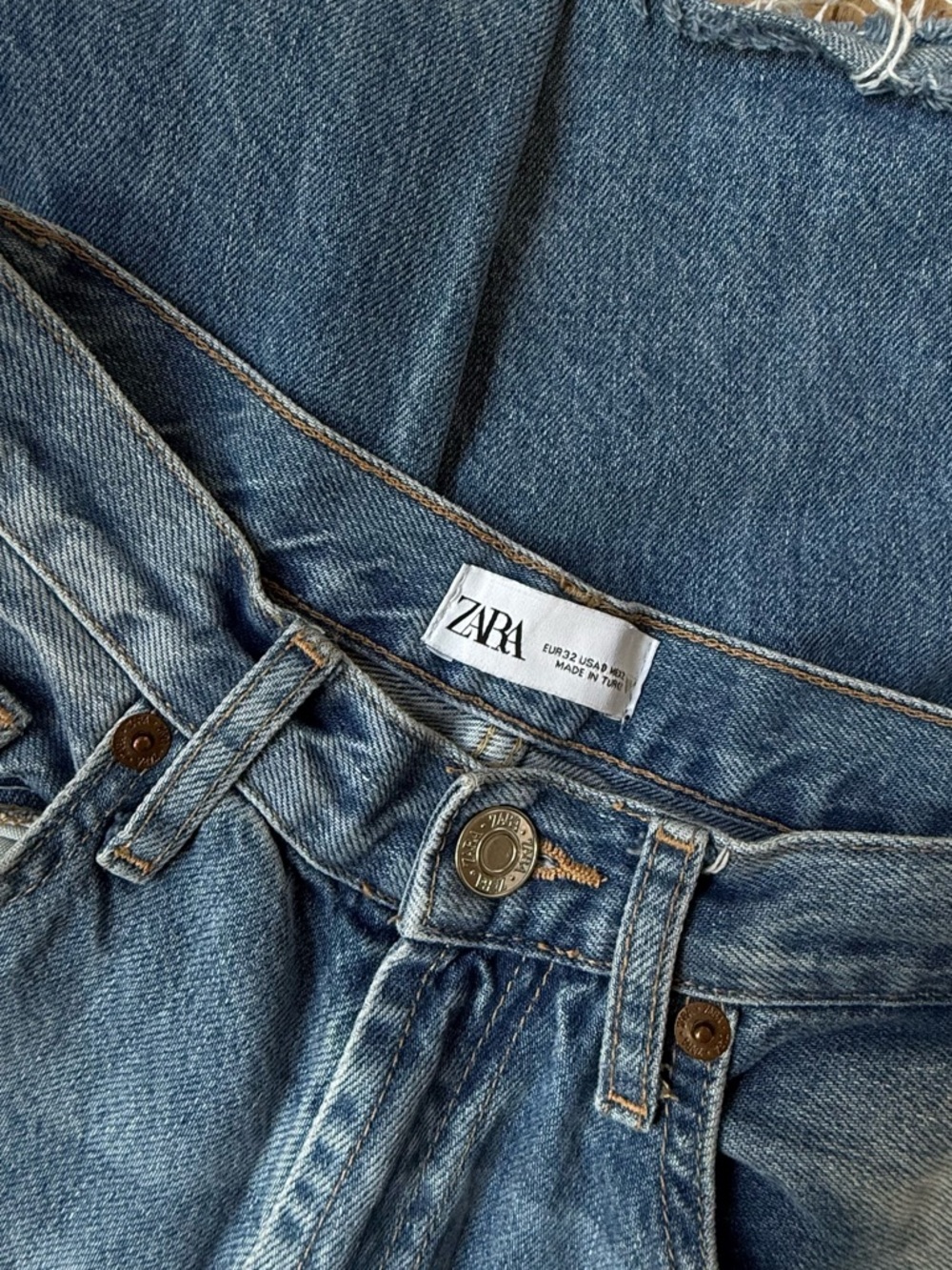 Zara Faded Blue High-Rise Denim Jeans